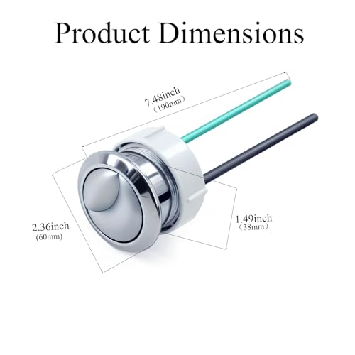 Lychee Light Dual Flushing Toilet Push Button Spare Parts,Top Toilet Button Replacement Compatible with Geberit & Kohler Part, Satin Chrome Toilet Parts with 1.5inch(38mm) Hole in the Toilet Tank Lid - Image 4
