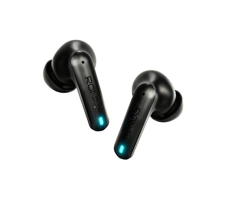 رونين داينستي R-520 سماعات لاسلكية - خاصية ENC رباعية الميكروفون - مشغّل 13mm - بلوتوث 5.3 - وضع الألعاب 50ms - بطارية 7 ساعات - مقاومة للماء IPX4 - تحكم باللمس - شحن Type-C - أسود - Image 2