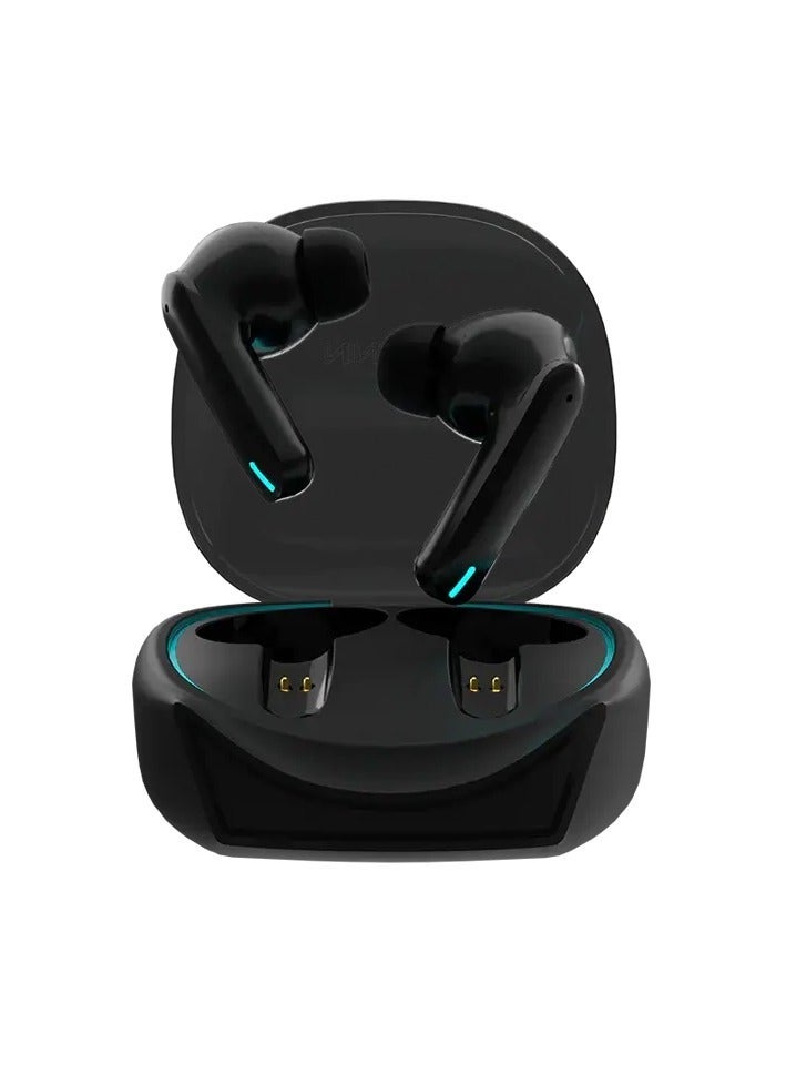 رونين داينستي R-520 سماعات لاسلكية - خاصية ENC رباعية الميكروفون - مشغّل 13mm - بلوتوث 5.3 - وضع الألعاب 50ms - بطارية 7 ساعات - مقاومة للماء IPX4 - تحكم باللمس - شحن Type-C - أسود - Image 3