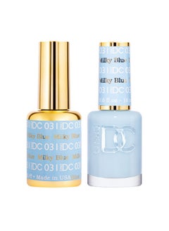 DAISY DND DND DC Gel Polish Set, Blue Collection, UV/LED Gel Polish and Air Dry Nail Lacquer, Matching Chip-Free Polish Duo, 031 Milky Blue, 0.5 Fl Oz  - Image 1