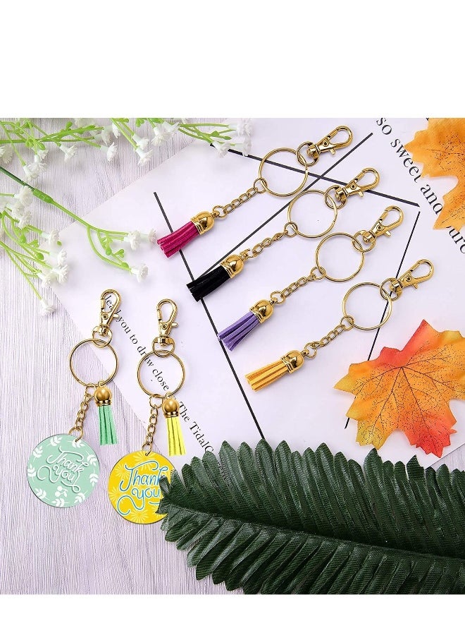Generic Keychain Hooks and Jump Rings Tassels,150 Pieces Key Acrylic Keyring Blanks Set Including Clear Discs with Chain Coloured Pendants for DIY Projects and Craft, Gold  - Image 4
