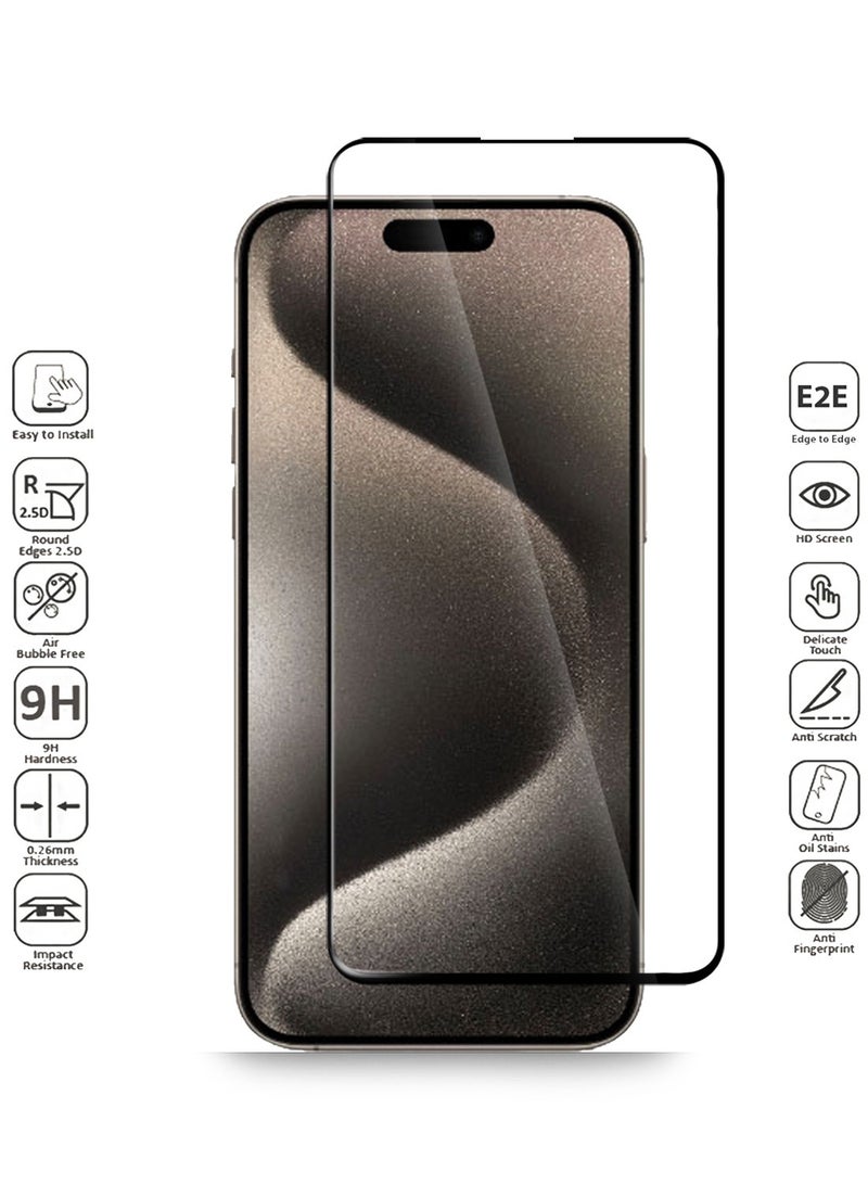 S-TOP Apple iPhone 15 Pro Max High Quality, Self- adhesive Nano Glass Screen Protector EZ Fit Frame - Image 2