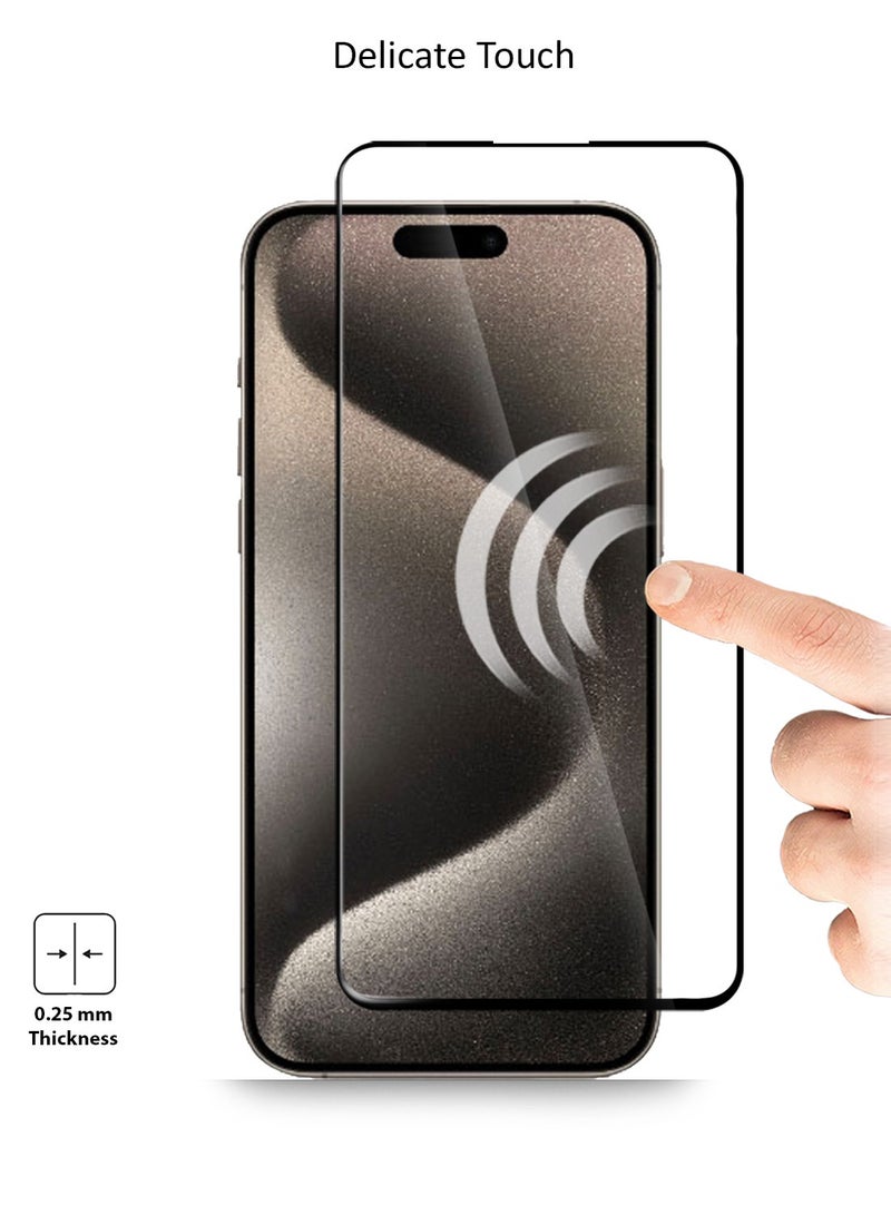 S-TOP Apple iPhone 15 Pro Max High Quality, Self- adhesive Nano Glass Screen Protector EZ Fit Frame - Image 4