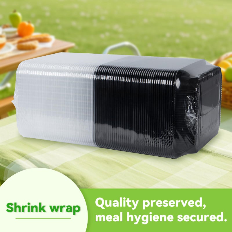FRESHPAK Meal Prep Containers Reusable 40 Pack 47oz - Shrink Wrap Leakproof | BPA Free Freezer & Microwave Safe Meal Prep | Portion Control Leftovers Food Container with Lid | Catering Takeout Boxes - Image 5