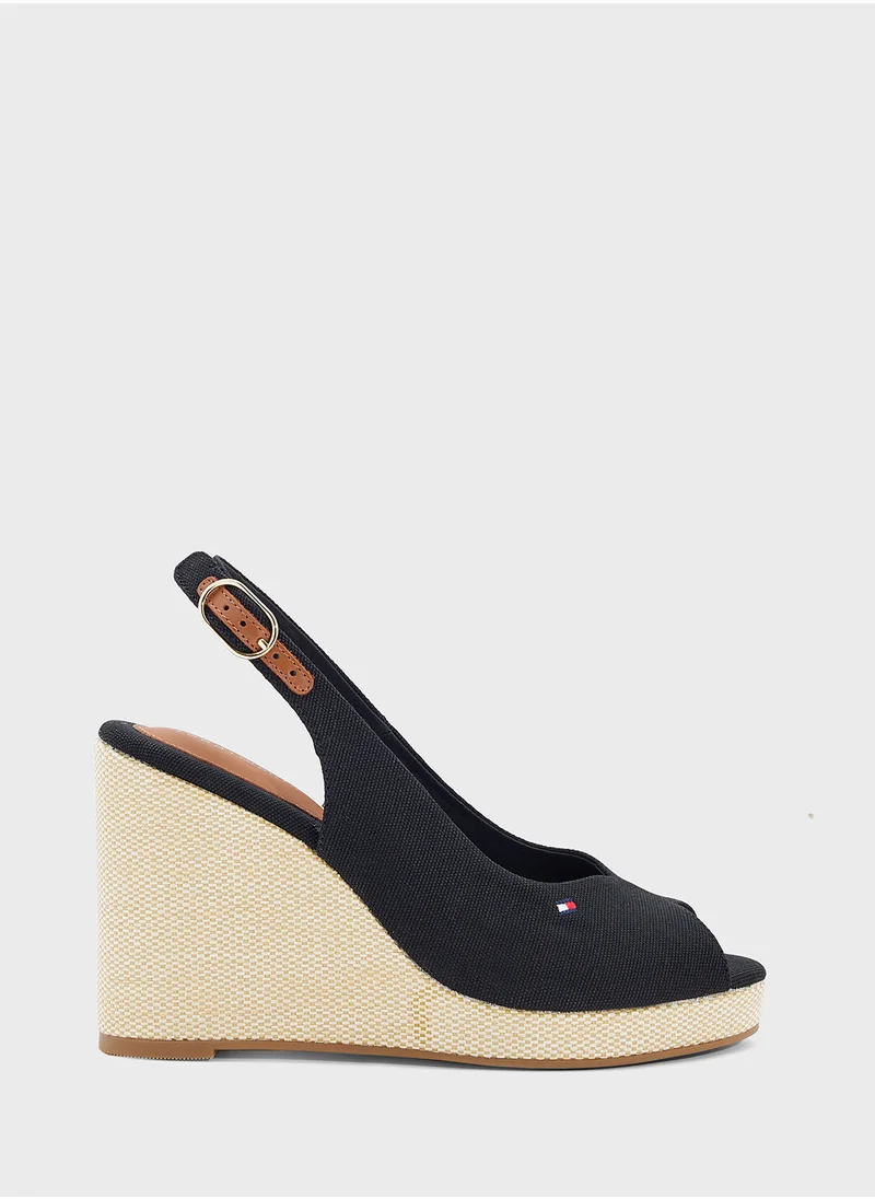 TOMMY HILFIGER HIGH WEDGE SLINGBACK ESPADRILLES