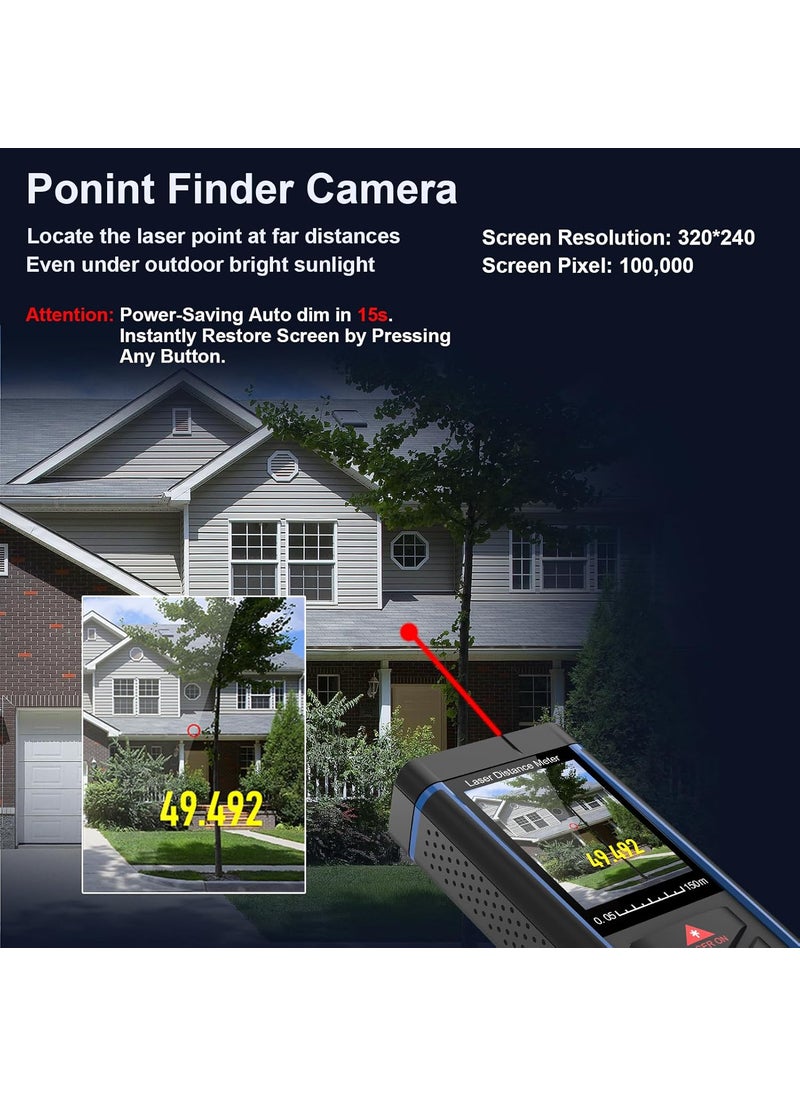 S.Fine - Outdoor Laser Measure 328ft Laser Distance Measurement Tool with Point Finder Camera 100m Digital Long Distance Meter Laser Measuring Ruler with Electronic Horizontal Calibration - Image 1