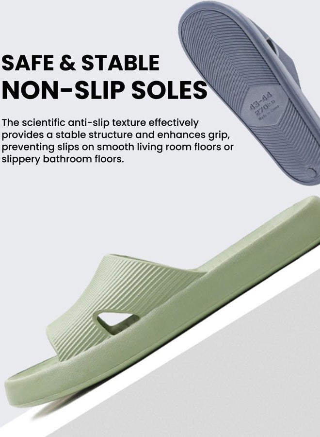 Anmerl Shower Shoes for Men and Women, Soft Lightweight Quick-Drying & Non-Slip House Slippers Slides for Bathroom, Pool, Beach, Indoor & Outdoor, Green, 9-10 Women/8-9 Men - Image 4