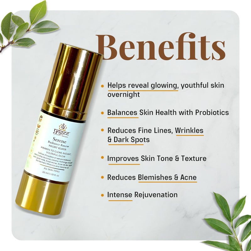 YOGEE Natural Night Skin Elixir | Night Cream for Wrinkles, Reduced Line, Dark Spots | Goat Milk, Saffron, Sesame Oil | 30ml - Image 3