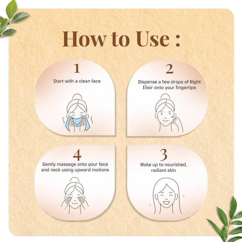 YOGEE Natural Night Skin Elixir | Night Cream for Wrinkles, Reduced Line, Dark Spots | Goat Milk, Saffron, Sesame Oil | 30ml - Image 5