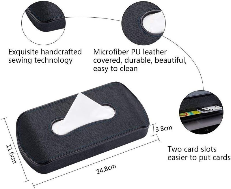 Mr.Ho Black Leather Car Visor Tissue Holder Mount - Image 3