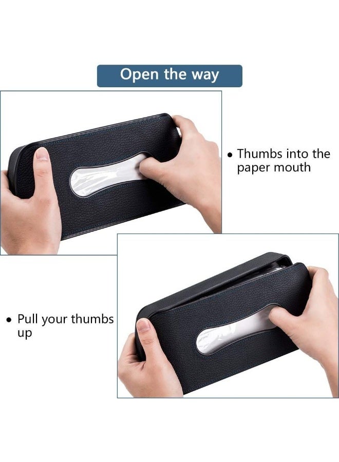 Mr.Ho Black Leather Car Visor Tissue Holder Mount - Image 5