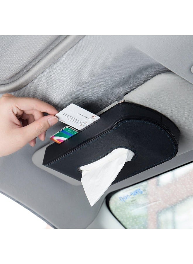 Mr.Ho Black Leather Car Visor Tissue Holder Mount - Image 1
