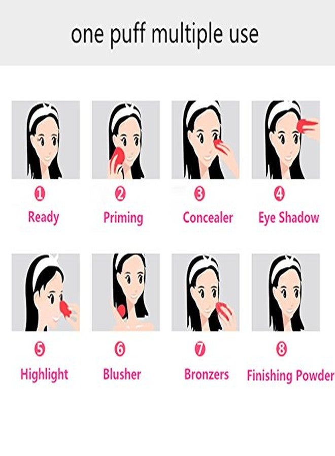RIANZ Water Drop Shaped Sponge Concealer Puff Flawless Foundation Base Beauty Makeup Blending Powder Puff Sponge Cosmetic Powder Puff, Color May Vary (Set of 2) - Image 2
