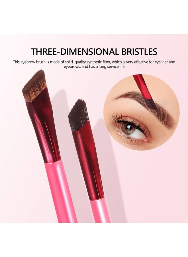Lurrose 3Pcs 4D Hair Brow Stamp Brush, Multi Function Eyebrow Brush Set Square Angled Eyebrow Brush for Filling Eyebrows and Concealer - Image 1