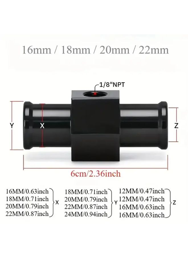 18mm Water Cooled Liquid Temperature Sensor Adapter Aluminum Alloy Radiator with Hose Clamps for Motorcycle Car ATV Engine - Image 3