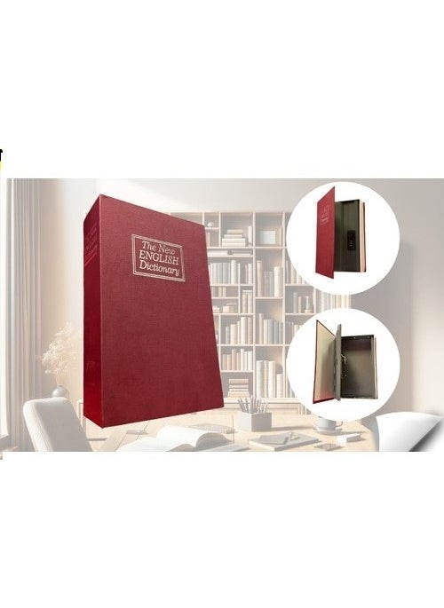 Lorex - Book-looking Secret Safe with Password Dictionary Piggy Bank (Red) - Image 1