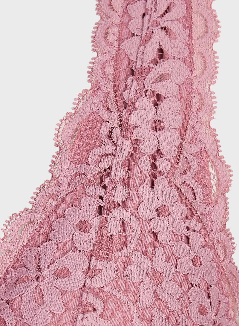 hunkemoller Rose Halter Neck Strappy Bralette