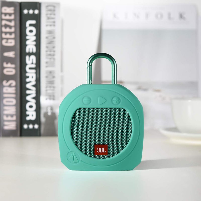 TXEsign Protective Silicone Stand Up Case for JBL Clip 3 Waterproof Portable Speaker (Teal) - Image 2