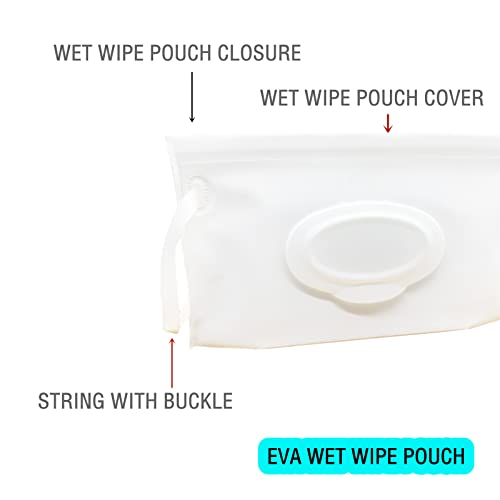 VOONGOR Baby Wet Wipes Pouches, 4 Pcs Baby Wet Wipes Dispensers, Travel Wet Wipes Bags Cases, Reusable Refillable Portable Wipe Carrying Pouches for Baby Adult Teenager - Image 2