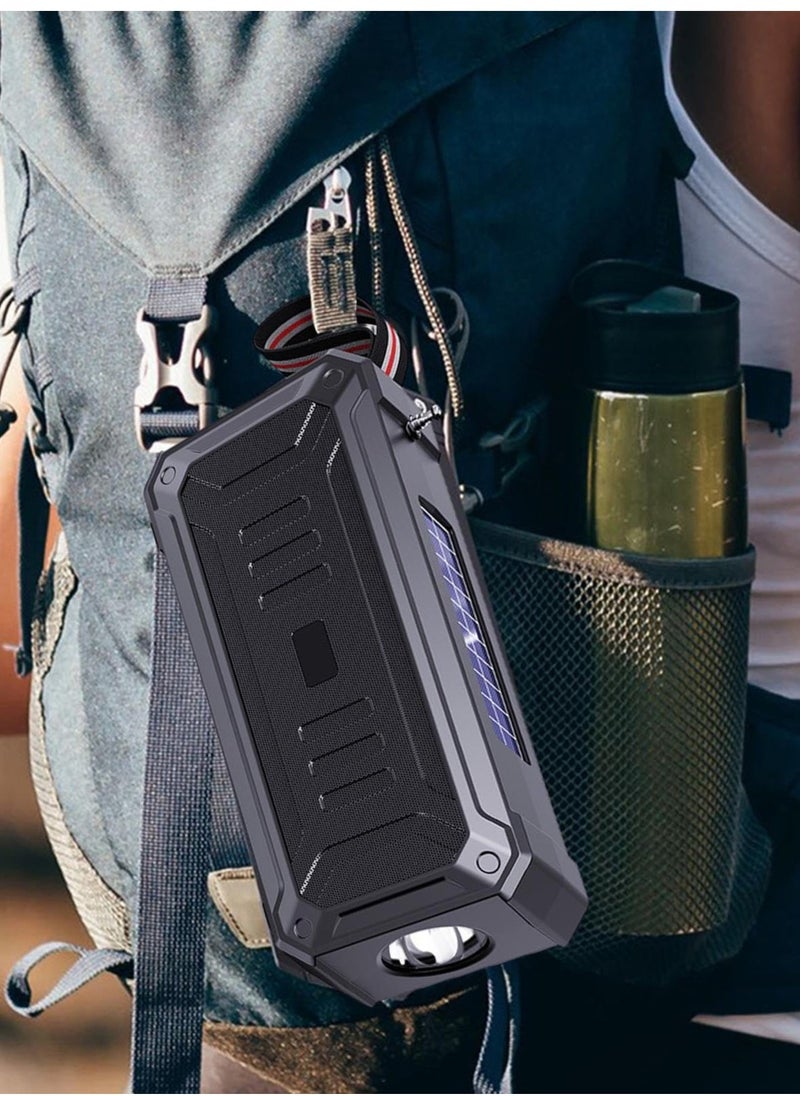 Solar Speaker, Portable Bluetooth Speakers, Waterproof Wireless Outdoor Speaker, Shockproof Portable Speaker, Outdoor Emergency Flashlight, Durable Designed Speaker for Hiking Traveling Cycling  - Image 2