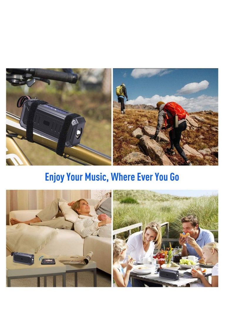 Solar Speaker, Portable Bluetooth Speakers, Waterproof Wireless Outdoor Speaker, Shockproof Portable Speaker, Outdoor Emergency Flashlight, Durable Designed Speaker for Hiking Traveling Cycling  - Image 4