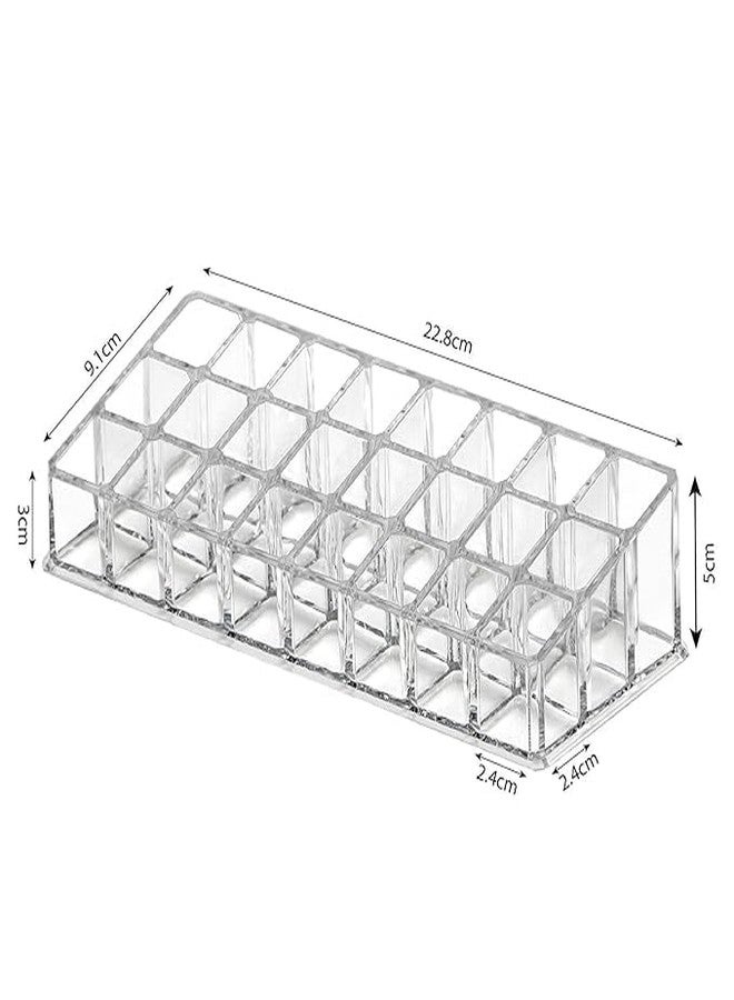 SHOPOWARE 24 Compartment Makeup Lipstick Storage Holder Organizer Case, Pack of 1, Transparent - Image 2