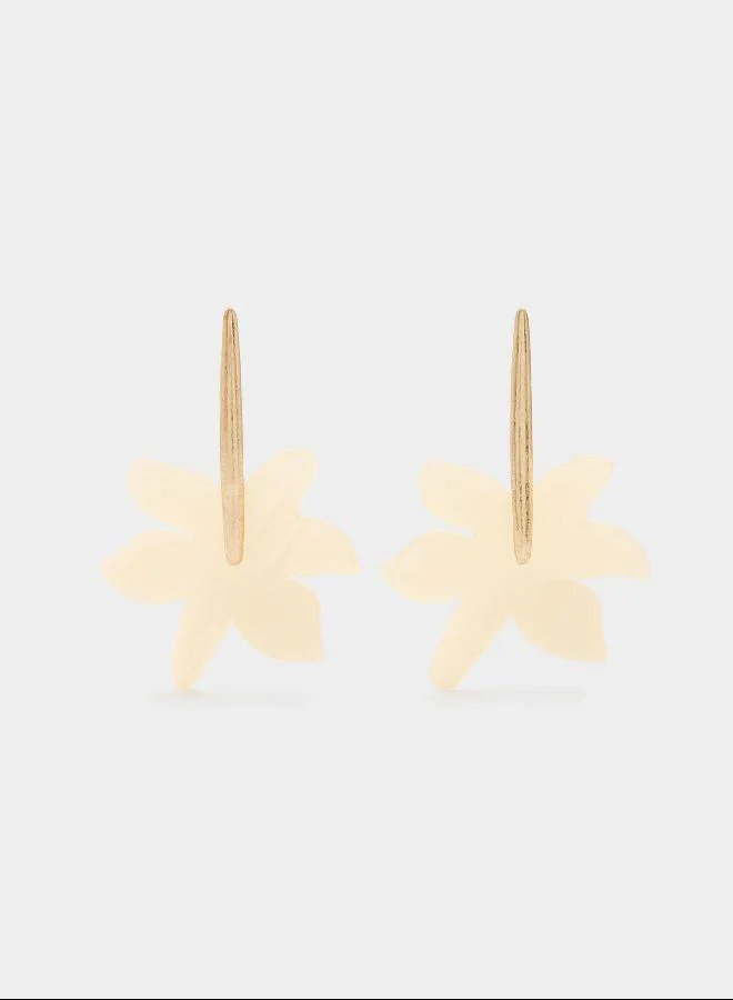 بارفوا أقراط طويلة بزهرة لؤلؤية