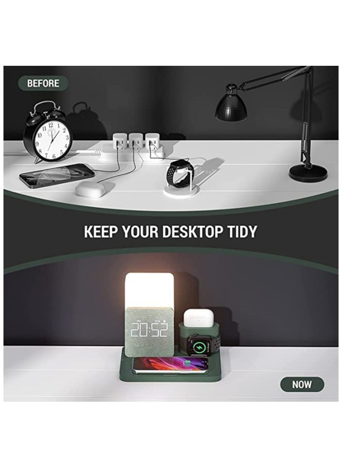 KASTWAVE Wireless Charging Station 3 in 1 Fast 15W Wireless Charger with Alarm Clock and Night Light Charging Dock for iPhone 12/13/14 Pro/13 Mini/13 Pro Max/12 pro Samsung AirPods Creative Business Gift - Image 2