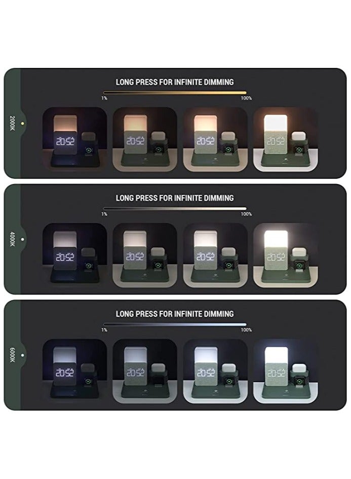 KASTWAVE Wireless Charging Station 3 in 1 Fast 15W Wireless Charger with Alarm Clock and Night Light Charging Dock for iPhone 12/13/14 Pro/13 Mini/13 Pro Max/12 pro Samsung AirPods Creative Business Gift - Image 3