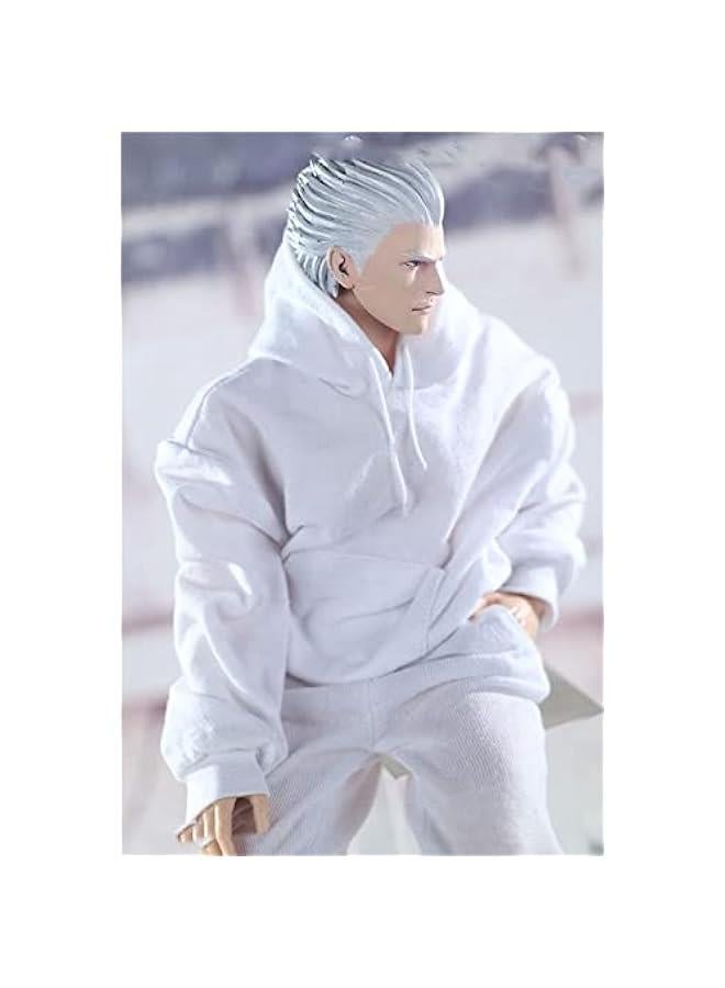 1/6 Scale Figure Doll Clothes, Hoodie+Pants Costume for 12 inch Male Action Figure Phicen/TBLeague MYF13-White - Image 1