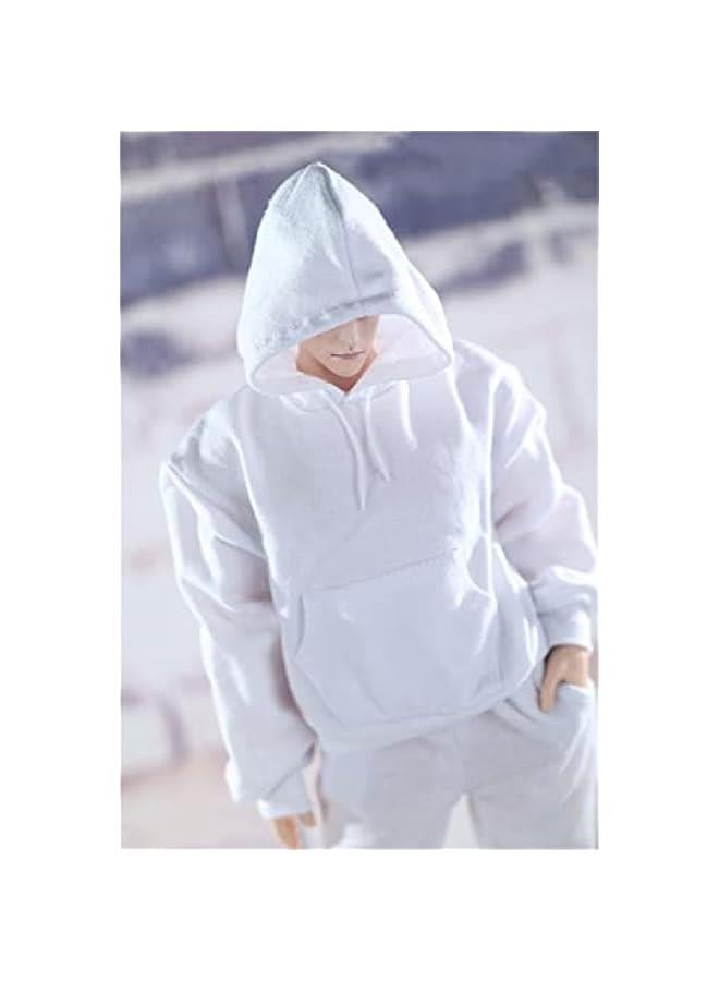 1/6 Scale Figure Doll Clothes, Hoodie+Pants Costume for 12 inch Male Action Figure Phicen/TBLeague MYF13-White - Image 3