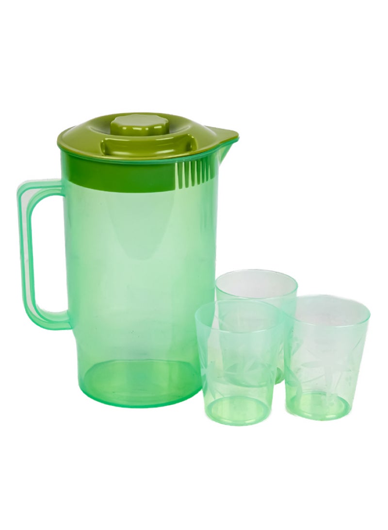 Plastic Water Jug with 4 Cups, 2.5L, 0789511