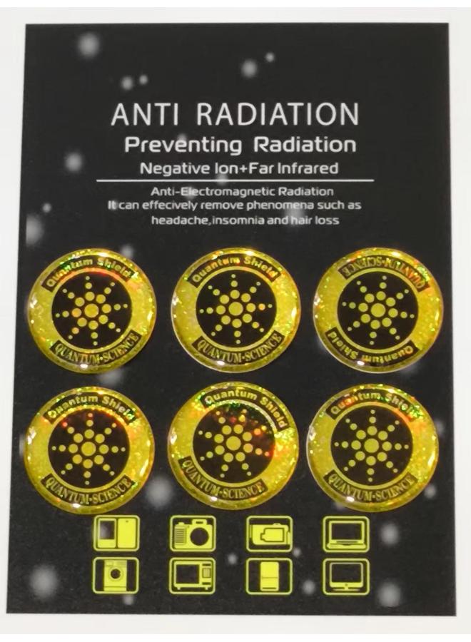 Six Pieces Of Energy Anti-radiation Shield/mobile Phone Anti-radiation Sticker/negative Ion Anti-radiation Mobile Phone Sticker Shield Can Be Formulated At Will.-Color:6 Pieces Of Golden Soft Sheets
