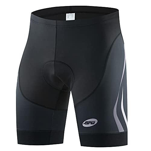 sponeed Men's Padded Cycling Shorts Pockets-Free Bicycle Pants Quick Dry Gear Short Pants for Biking US L Grey - Image 2