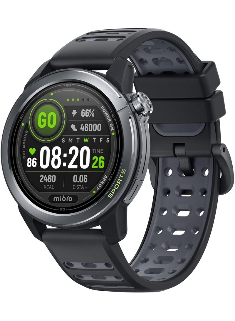 Mibro GS Active2 Smart Sports Watch with GPS, AMOLED Display, VO₂ Max, Bluetooth Call & Heart Rate Monitor – Black