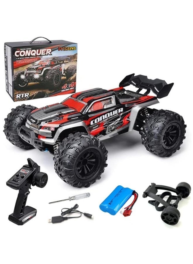epicarma RC Car 1:16 Scale 4WD High Speed Remote Control Monster Truck 50KM/H Fast Off Road RC Buggy with 2.4GHz Control, Rechargeable Battery, Drift Racing All Terrain RC Car for Kids Adults Boys - Image 1