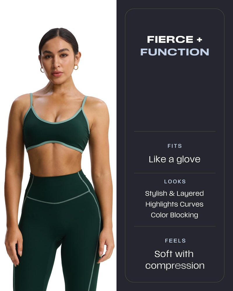 Aoxjox Workout Leggings for Women High Waisted Lexi Lined Exercise Athletic Gym Fitness Yoga Pants 26" (Forest Green/Sage Green, Large) - Image 2
