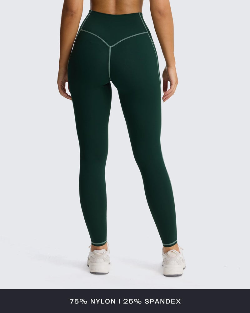 Aoxjox Workout Leggings for Women High Waisted Lexi Lined Exercise Athletic Gym Fitness Yoga Pants 26" (Forest Green/Sage Green, Large) - Image 3