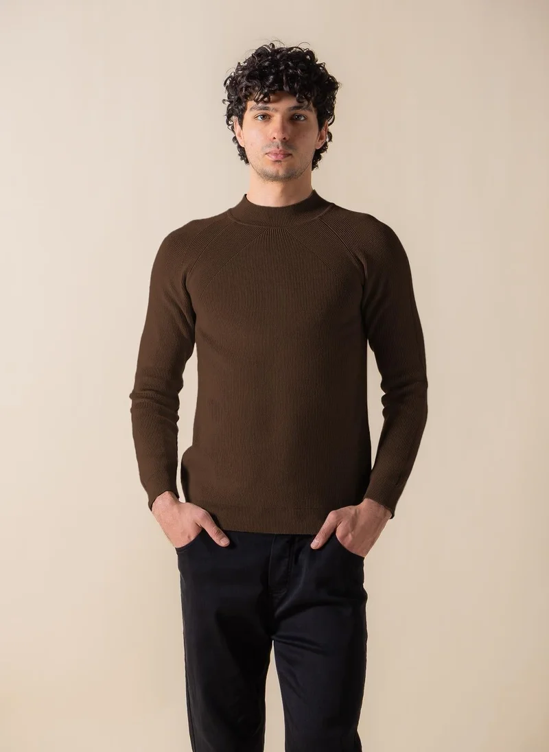 SHAPES TEXTURED MOCK-NECK SWEATER