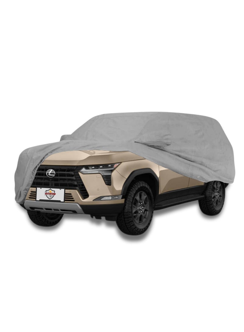 Zipporah All Weather Premium Lightweight 6-Layers Protective Car Cover 210T Compatible for 2010-2025 Toyota Prado and Lexus GX  with Left Driver Side Door Zipper, Security Lock and Mirror Pockets - Image 3