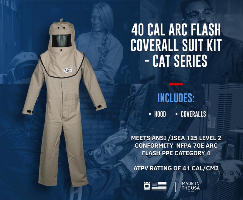 OBERON Arc Flash Coverall Suit - 40 Cal - Includes Hood and Coveralls - CAT SERIES - Image 2