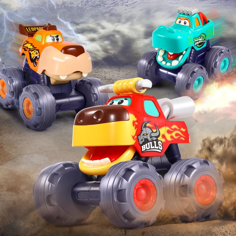 OCATO Car Toys for 1 Year Old Boy Gifts, Pull Back Monster Truck Toy Cars for Toddlers 1-3, 1 2 3 One Year Old Boy Birthday Gift 1st Vehicles Kids Stocking Stuffers Toddler Baby Boys Toys 12-18 Months - Image 2