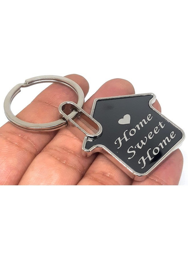 Aura Set Of 2 House Or Home Shaped Double Sided Sweet Message Gift Keychain For Housewarming New Home House Metal Keychain (2) - Image 4
