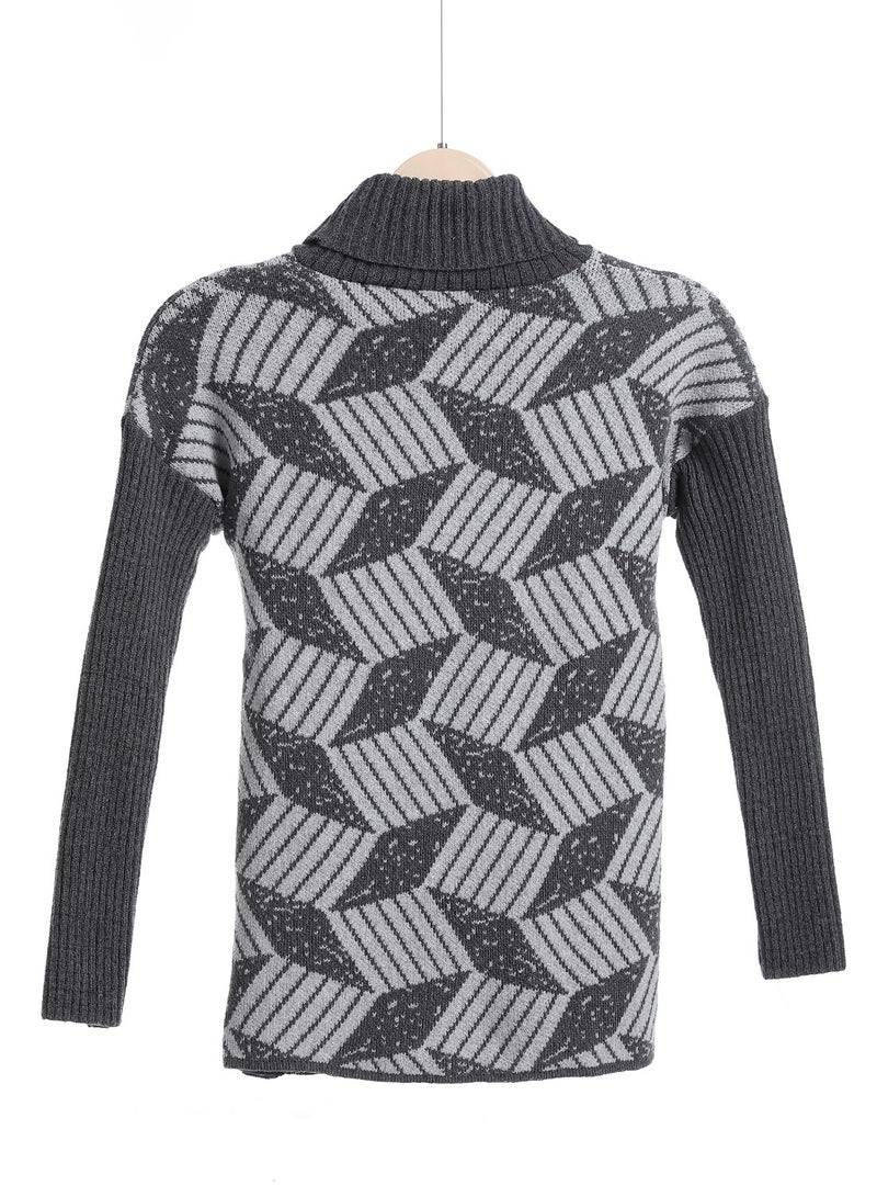 Caesar Girls Wool Pullover With Mutlicolour Design  - Image 1