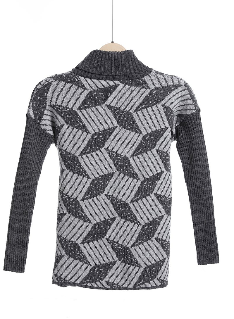Caesar Girls Wool Pullover With Mutlicolour Design  - Image 2