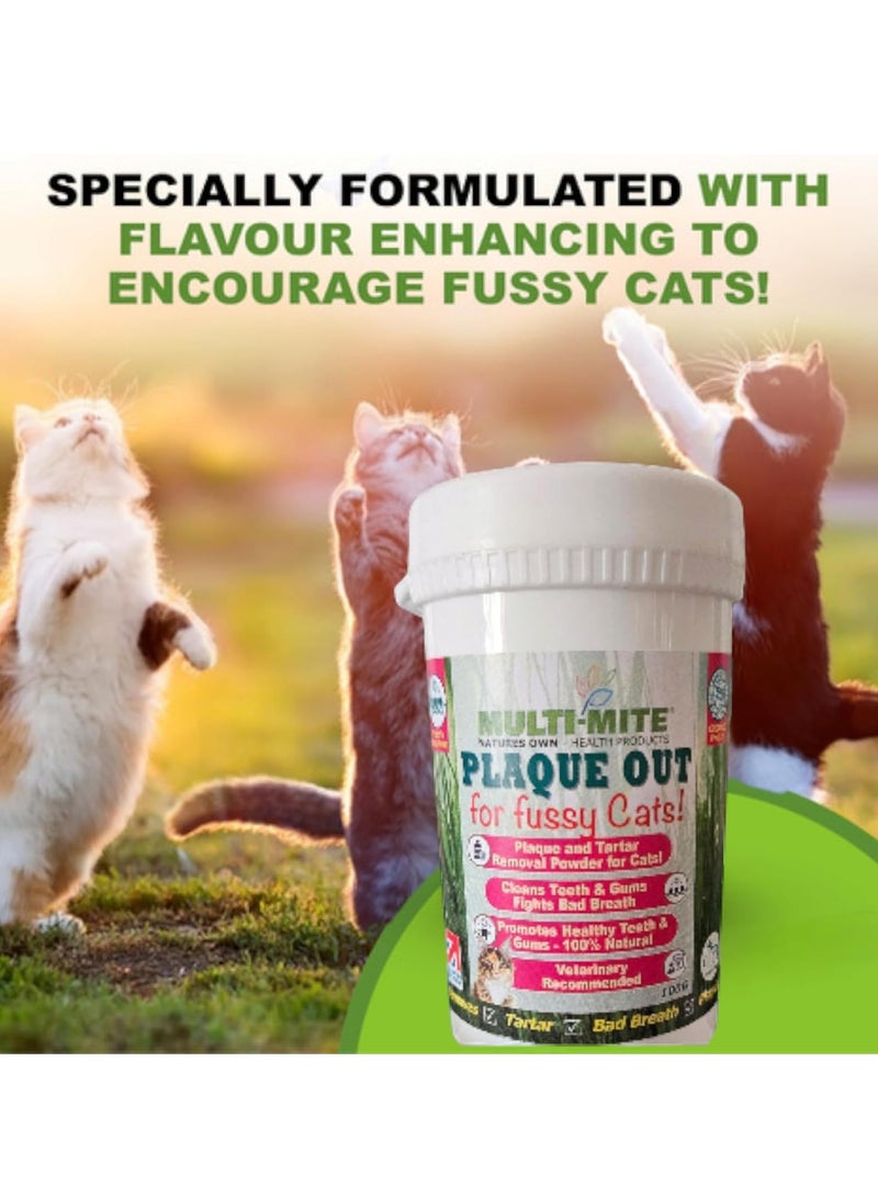 OUT for FUSSY CATS 100G Plaque Off and Tartar Removal 100 PERCENT Natural Organic Solution to Oral Hygiene Problems including Plaque Tartar and Bad Breath Multi Mite 100g Pack of 1 - Image 3