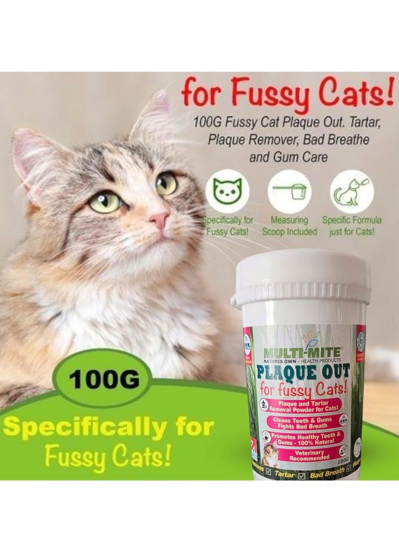 OUT for FUSSY CATS 100G Plaque Off and Tartar Removal 100 PERCENT Natural Organic Solution to Oral Hygiene Problems including Plaque Tartar and Bad Breath Multi Mite 100g Pack of 1 - Image 4