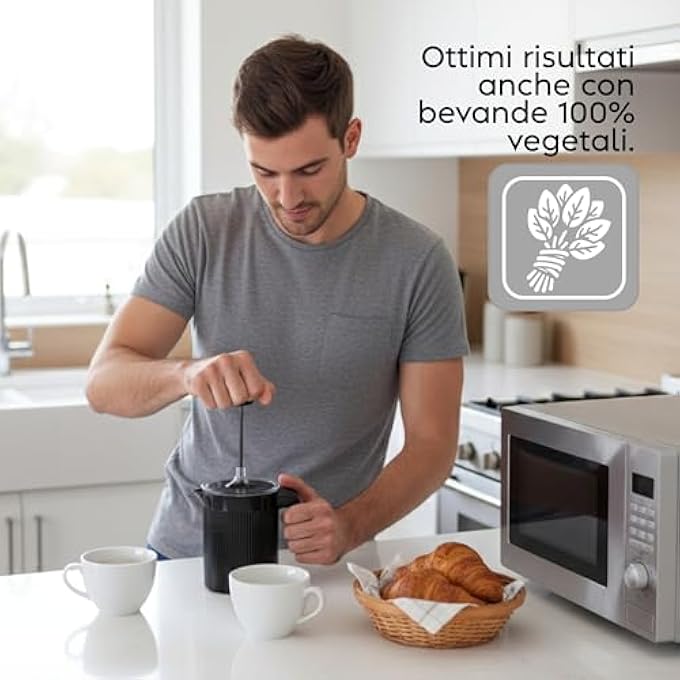 سنيبس كريمكس كابتشينو، رغوة حليب كابتشينو، لون أسود، أسود، 0.50 لتر، 10 × 145 × 152 سم، صنع في إيطاليا، خالٍ من مادة BPA والفثالات - Image 2