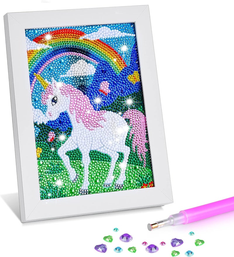 ZALIAFEI Diamond Art for Kids with Frames, Mosaic Gem Sticker Art Projects Kits, Holiday Crafts Supplies Gifts for Girls Boys Ages 6 7 8 9 10 11 12 - Image 1