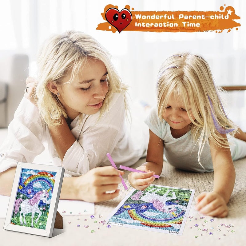 ZALIAFEI Diamond Art for Kids with Frames, Mosaic Gem Sticker Art Projects Kits, Holiday Crafts Supplies Gifts for Girls Boys Ages 6 7 8 9 10 11 12 - Image 2